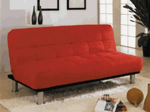 Joseph Red Microfiber Sofa